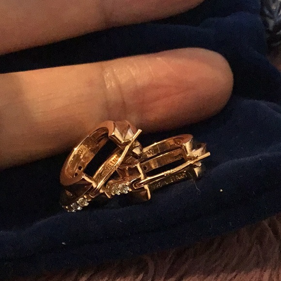 NEW Victoria Wieck 14k Rose Gold /925 Triple Hoop CZ Brilliant Hoop Earrings - Picture 16 of 16